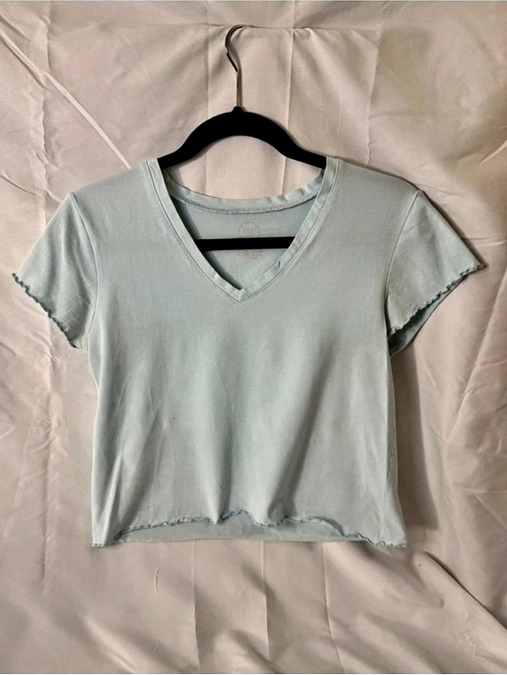 Women's Light Blue V-Neck Tee